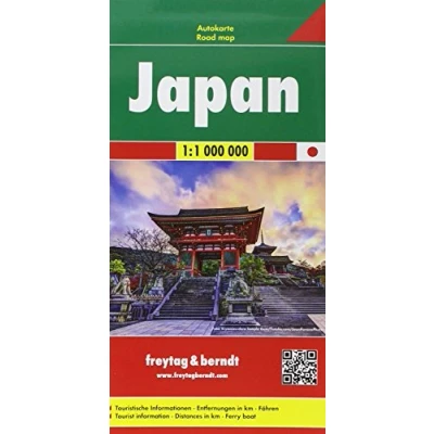 Abbildung von Japan, Autokarte 1:1 Mio.: Touristische Informationen, Entfernungen in km, Fähren