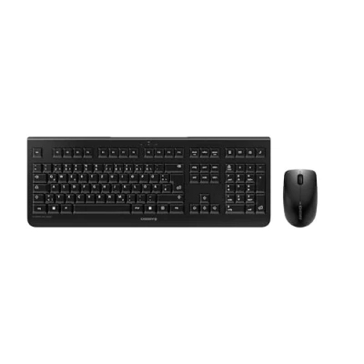 Abbildung von CHERRY DW 3000, Kabelloses Tastatur Maus Set, Deutsches Layout (QWERTZ), 2,4 GHz Funk, Flaches Design, Geräuscharme Tasten, Symmetrische Maus, Schwarz