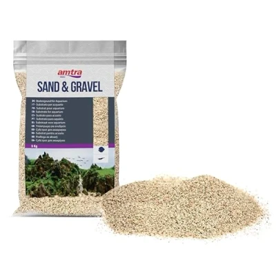 Abbildung von Amtra Ivory White Quartz feinster weißer Quarz Aquariensand, für Süß oder Salzwasser, Körnung 0.8 1.2 mm, Menge 5 kg