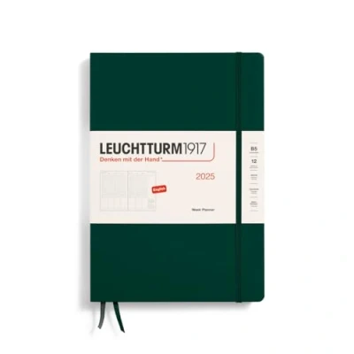 Abbildung von LEUCHTTURM1917 370692 Wochenplaner 2025, Composition B5 Hardcover 12 Monats Kalender, liniert Forest Green, Englisch