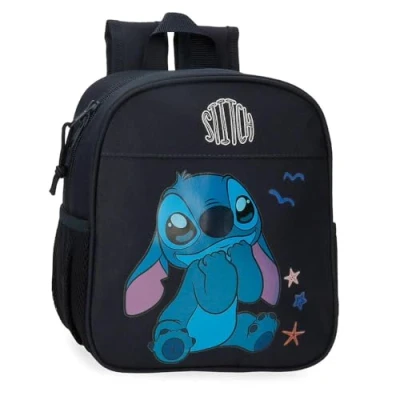 Abbildung von Joumma Disney Stitch Excited Vorschulrucksack, anpassbar an Trolley, Schwarz, 21 x 25 10 cm, Polyester, 5,25 l, Talla única, Trolley