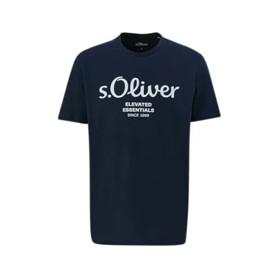 Abbildung von T Shirt mit Logo Print Navy L