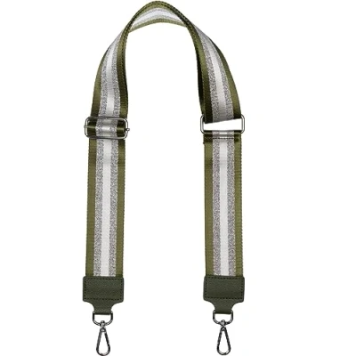 Abbildung von styleBREAKER Breiter Taschen Schulterriemen verstellbar mit Metallic Streifen Muster, Wechsel Taschengurt, Handyband, Handykette 02013029, Farbe:Hellblau Silber