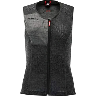 Abbildung von ALPINA PROLAN WOMEN VEST Nachhaltiger, Atmungsaktiver &amp; Individuell Einstellbarer Rückenprotektor aus Schafswolle Für Damen, dark grey, XS