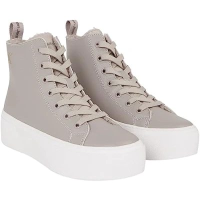 Abbildung von Calvin Klein Jeans Damen Cupsole Sneaker Flatform Mid Schuhe, Beige (Porpoise), 38