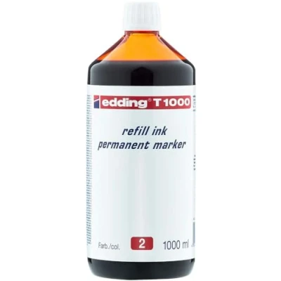 Abbildung von edding T 1000 refill ink Permanent Marker rot ml mit Tropfenspendersystem, zum schnellen Nachfüllen fast aller