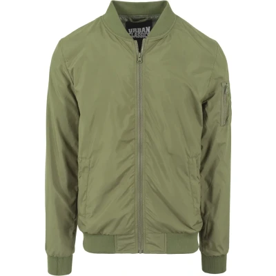 Abbildung von Urban Classics Light Bomber Jacket Bomberjacke, Herren, Größe: Large, Olive