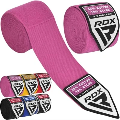 Abbildung von RDX 4.5m Profi Boxbandagen Boxen MMA Muay Thai, Elastisch Handbandagen Mit Daumenschlaufe, Lang Innenhandschuhe Baumwolle, Kickboxen Thaiboxen Boxsack Punchingbälle Training, Hand Wraps Manner Damen
