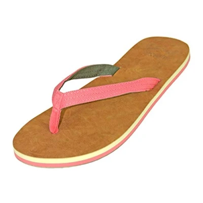 Abbildung von MADSea Damen Zehenstegpantolette Tropical Flip Flop Zehentrenner Thong Sandale Badelatschen Pantoletten Sommer Strand Garten, Rosa Beige, 38 EU
