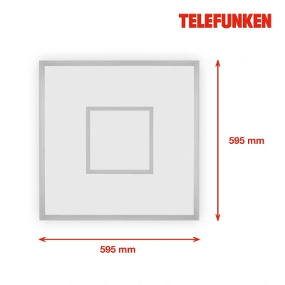 Abbildung von TELEFUNKEN LED Panel RGB, Deckenleuchte CCT, Deckenlampe RGB Centerlight, Regenbogeneffekt, Fernbedienung, Dimmbar, Silberfarbig, 595x595x65 mm, 319804TF