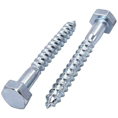 Abbildung von Marcopol (10 Stück) DIN 571 Verzinkter Stahl Sechskant Holzschrauben M10 x 70 mm, Sechskantschraube, Schlagschrauben, Sechskantkopf, Schlossschrauben (10, mm), Silber