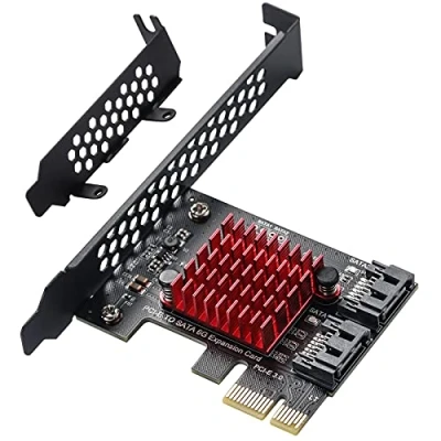Abbildung von MZHOU 2 SATA Card Erweiterungskarte,PCI E 3.0 GEN3 JMICRON+JMB582 Chip,6 Gbit/s Erweiterungsadapterplatinen PCI Express Controller Adapter Karte für Windows XP/2003/2008/ Vista / Win7/8/10/Linux