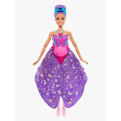 Abbildung von Barbie Anziehpuppe »Dance and Flutter Tanz, violette Haare«, mit 2 in 1 Verwandlung von der Tänzerin zum Schmetterling