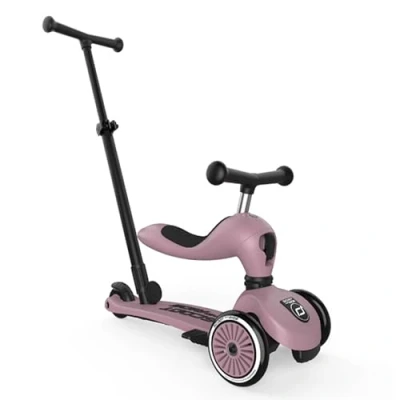 Abbildung von Scoot &amp; Ride Highwaykick 1 Push and Go Kickboard mit Sitz Kinderroller Scooter 2in1 Laufrad Lenkstange ab 2 Jahren mitwachsend Höhenverstellbar werkzeuglos (Wildberry)