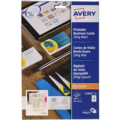 Abbildung von AVERY C32011 10 Box Blätter, Visitenkarten Laser