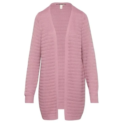 Abbildung von QS Offener LONG MIT Strukturmuster Strickjacke, Damen, Größe: Small, Altrosa
