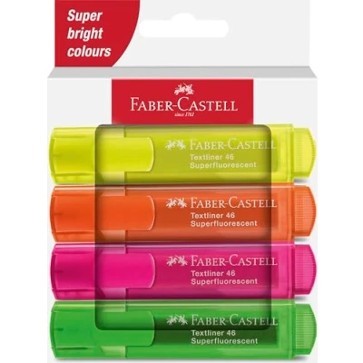 Abbildung von FABER CASTELL 254648 Textmarker Set 46, 8er Etui, Neon Farben, mit langlebiger Keilspitze, Strichbreite 1 5 mm, nachfüllbar