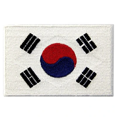 Abbildung von Südkorea Flagge Koreanisches Nationales Emblem Bestickter Aufnäher zum Aufbügeln/Annähen