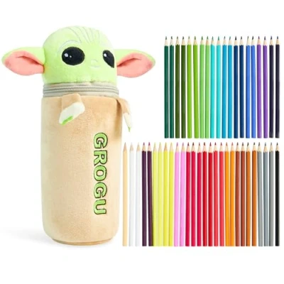 Abbildung von Disney Stitch Federmäppchen Kinder Baby Yoda Federmappe zum Zeichnen und Aufbewahrung Geschenke (Mehrfarbig Yoda)