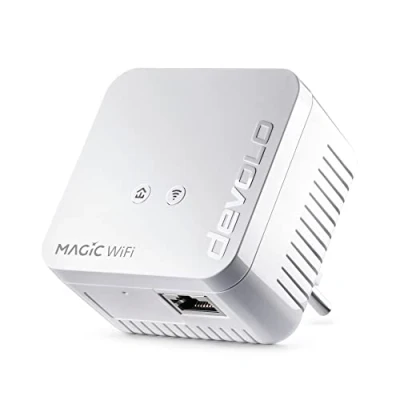 Abbildung von devolo Magic 1 WiFi mini: Ergänzungsadapter für zuverlässiges WLAN einfach via Stromleitung durch Wände und Decken, Mesh, G.hn Technologie, Gäste WLAN, Schweizer Stecker