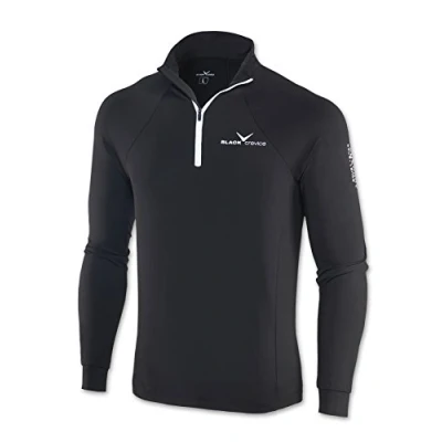 Abbildung von Black Crevice Herren Skirolli Zipper Shirt, schwarz/weiß, XXXL