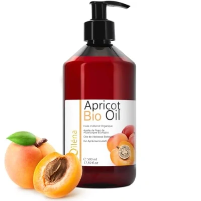 Abbildung von Oïléna Organisches Aprikosenkernöl 500ml Schnell einziehendes Hautpflegeprodukt Ideal Für trockene und empfindliche Haut Gesicht, Haar Nagelverbesserung, 500 ml