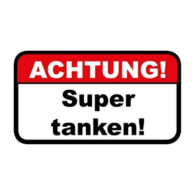 Abbildung von iSecur 5er Set Hinweis Aufkleber Achtung! Super tanken! I hin_448 67 x 37 mm Auto Warnung Falschtanken Fahrzeug Sticker für KFZ LKW