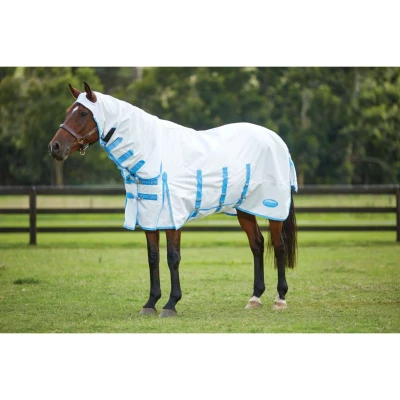 Abbildung von Weatherbeeta Ekzemerdecke Sweet Itch Combo Neck Weiß/Blau 150/200