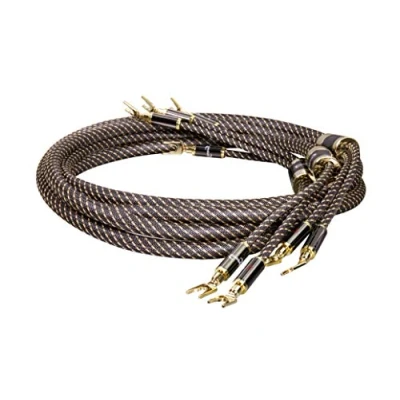 Abbildung von Dynavox Black Line Lautspecherkabel, Paar, Flexibles Premium High End Kabel mit hochwertigen Bananensteckern, konfektioniert, Farbe schwarz, Länge 5m
