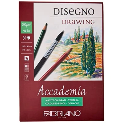Abbildung von Honsell 41202942 Fabriano Accademia Disegno, DIN A3, 200 g/m², 30 Blatt, weiß, hochwertiges, radierfestes Zeichenpapier, säure und ligninfrei, für viele Maltechniken geeignet