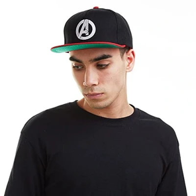 Abbildung von Marvel Herren Avengers Logo Baseball Cap, Schwarz (Black/Red RBL), Einheitsgröße
