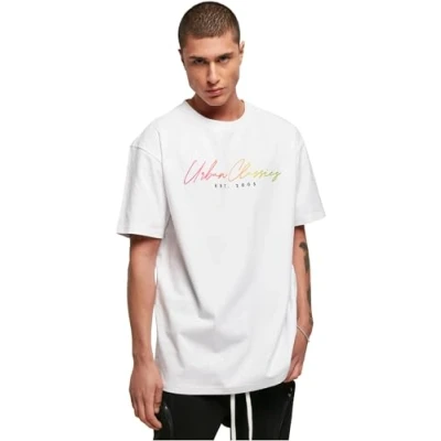 Abbildung von Urban Classics Script LOGO Tshirt print, Herren, Größe: Medium, White