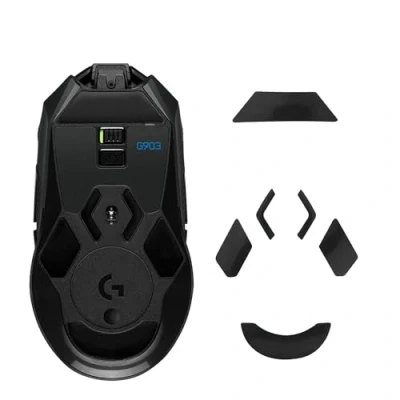 Abbildung von kwmobile Mouse Feet Sticker kompatibel mit Logitech G903 Ersatz Glider Mausfüße passgenau Maus Glides in Schwarz
