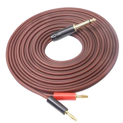 Abbildung von 1/4 TS auf Bananenstecker Lautsprecherkabel, 6,35 mm Speaker Cable, vergoldeter Stecker Dual Bananenstecker, OFC HiFi Lautsprecherkabel 5 Meter