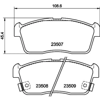 Abbildung von HELLA 8DB 355 009 631 Bremsbelagsatz mit akustischer Verschleißwarnung SUZUKI: Ignis 2, I, Celerio, DAIHATSU: Sirion II, Cuore 6, 7