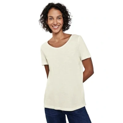 Abbildung von STREET ONE Damen A322897 Basic T Shirt in Unifarbe, Off White, 42