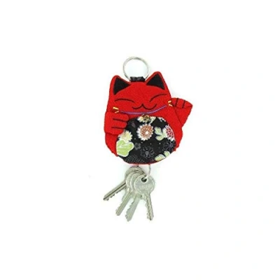 Abbildung von lachineuse Schlüsselanhänger Japanische Winkekatze Maneki Neko Katze, Mauve