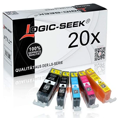 Abbildung von 20 Patronen MIT CHIP kompatibel zu PGI 525BK , CLI 526C 526M 526Y und 526BK