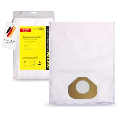 Abbildung von PATONA Staubsaugerbeutel (10 Stück) aus mehrlagigem Vlies inkl. Microfilter Passend für Nilfisk GA70, GM80, GM90, GS80, GS90 Hochwertig, langlebig, effektive Feinstaubfilterung