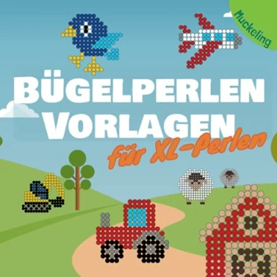 Abbildung von Bügelperlen Vorlagen für XL Perlen: Vorlagenbuch große 10 mm Perlen mit Tieren und Fahrzeugen Jungs Mädchen