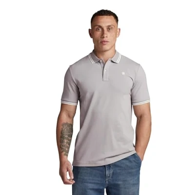 Abbildung von G STAR Herren Dunda Slim Stripe Poloshirt, Grau (Grey Alloy D17127 5864 G276), L