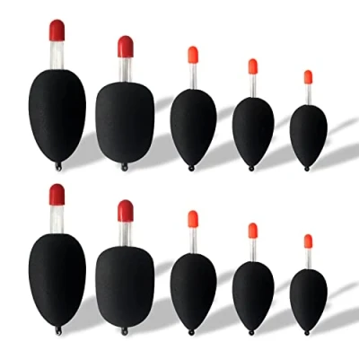 Abbildung von Dingbear 10 stücke (50g, 40g, 30g, 20g, 15g) Schwarz Pot Bellied Float mehrzweck Angeln Bobber Eva Schaum Schwimmt Angelschwimmer