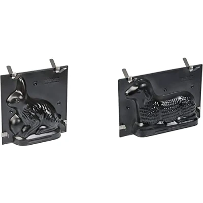 Abbildung von ORIGINAL KAISER 2 tlg. Osterbackformen Set Osterlamm und Hase Backformen für Ostern 700 500 ml 3D Kuchenform Lamm/Hase