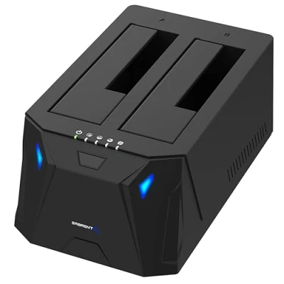 Abbildung von SABRENT 2 Bay USB A Festplatten Dockingstation 2,5 3,5 Zoll SATA SSD HDD Docking Station 5Gbps Dock mit Offline Festplatte Klonen [10 TB Support] (EC HD2B)