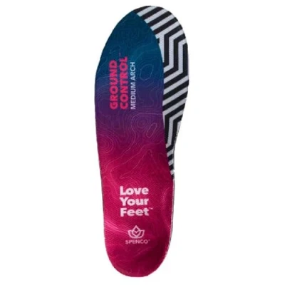 Abbildung von Spenco Ground Control Medium Arch Insole Stützende Polsterung mit getrennter Ferse Energie Rückgabepolster Reduziert Überpronation Ideal für Aktive 1 Paar EU Größe 40 42