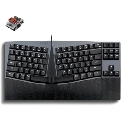 Abbildung von Perixx PERIBOARD 335BR Wired Ergonomic Mechanical Compact Keyboard Low Profile Brown Tactile Switches Programmable Keys US English