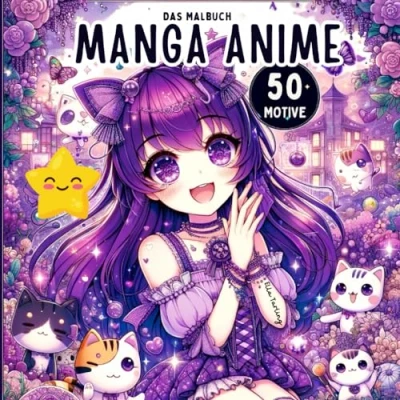 Abbildung von Manga Anime Malbuch für Mädchen ab 10 Jahren Perfektes Geschenk Teenager, und Jungs: 50 schöne Motive zum Ausmalen Entspannen Malen