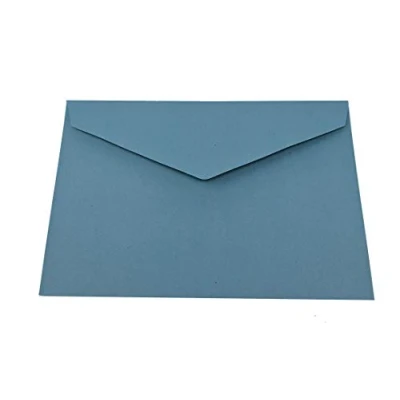 Abbildung von 50 blaue recycelte Briefumschläge DIN C6 114 x 162 mm Kuverts mit Nassklebung ohne Fenster für Grußkarten &amp; Einladungen
