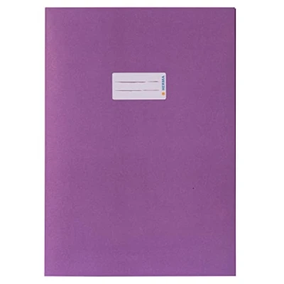 Abbildung von HERMA 5536 Heftumschläge A4 Papier Violett Lila, 10 Stück, Hefthüllen mit Beschriftungsfeld aus extrem kräftigen &amp; satten Farben, Heftschoner Set für Schulhefte, farbig