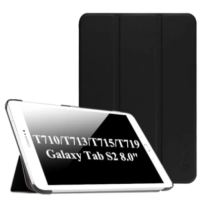 Abbildung von Fintie Hülle für Samsung Galaxy Tab S2 8.0 T710 / T713/ T715 T719 (8 Zoll) Tablet PC Ultra Schlank Superleicht Ständer SlimShell Cover Schutzhülle mit Auto Schlaf/Wach Funktion, Schwarz